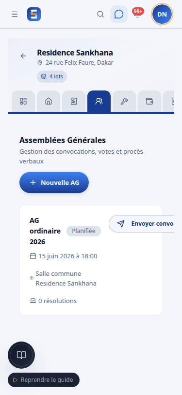 SysSamba assemblée générale mobile